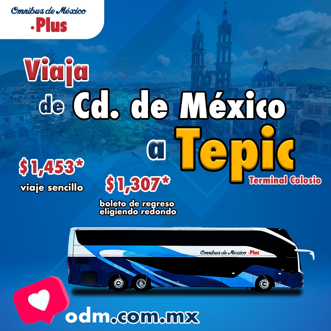 ➡️ Viaja a CDMX 😁 🚌 tenemos salidas diarias desde Hermosillo 😉. ✅ Compra tus boletos con descuento en 👉🏻 odm.com.mx 💻 *Precio sujeto a cambios sin previo aviso.
