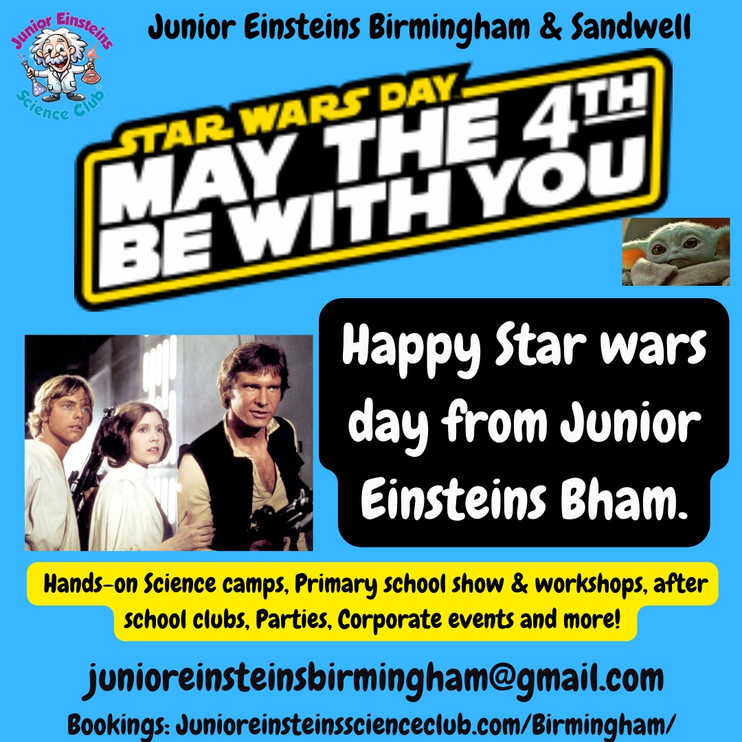 🌟 Happy Star Wars Day, everyone! 🚀✨

May the 4th be with you! 🌌✨

💫🪐 #MayThe4thBeWithYou #ScienceFiction #SpaceExploration #STEMCommunity #primaryeducation  #science #wmsp #kidsactivities #birminghamuk