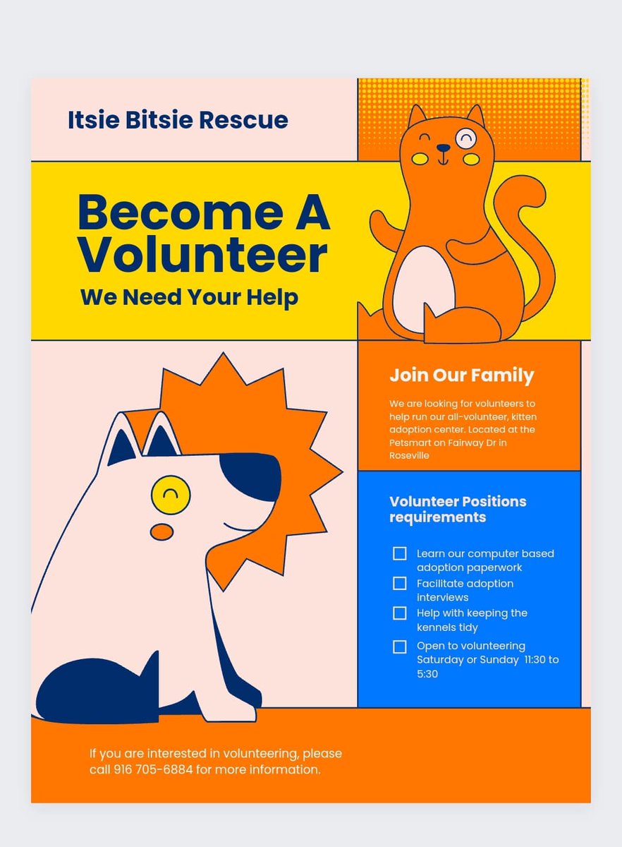 We would LOVE to have you join our volunteer team. Please call 916-705-6884 for more information 🐾 #adoptdontshop #volunteeringisrewarding #rosevilleca #teamtinybutmighty #volunteers