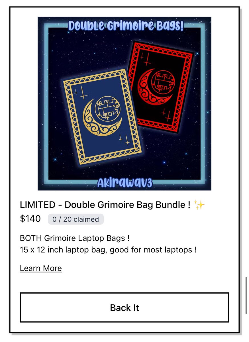 itzastralis's tweet photo. RESTOCKED EARLY BIRDS &amp; ADDED THE NEW RED GRIMOIRE BAG PLEDGE REAL !!!! :O
#HelluvaBoss #HelluvaBossSeason2 #HelluvaBossStolas https://t.co/ynTnAigkYt
