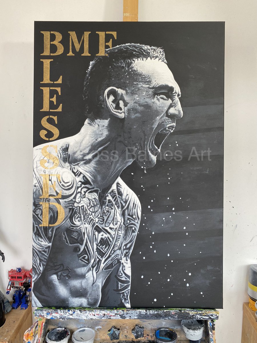 RossBainesArt's tweet photo. Introducing  “Koa” 
The third and final painting of @BlessedMMA from #UFC300

Prints available now at https://t.co/80D697cnWe and if you’re interested in owning the original painting please DM me 👊
#MMATwitter https://t.co/yqQVei4Iei