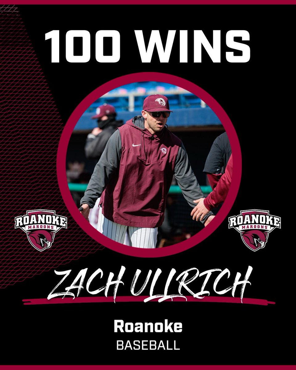RCmaroons's tweet image. Congratulations to head coach Zach Ullrich on reaching 100 victories in his career with today’s 8-3 win over Virginia Wesleyan!