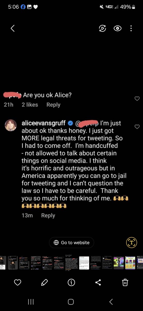 Alice is completely free to speak and use her social media accounts. She is not allowed to defame and abuse her ex-husband and Bianca.