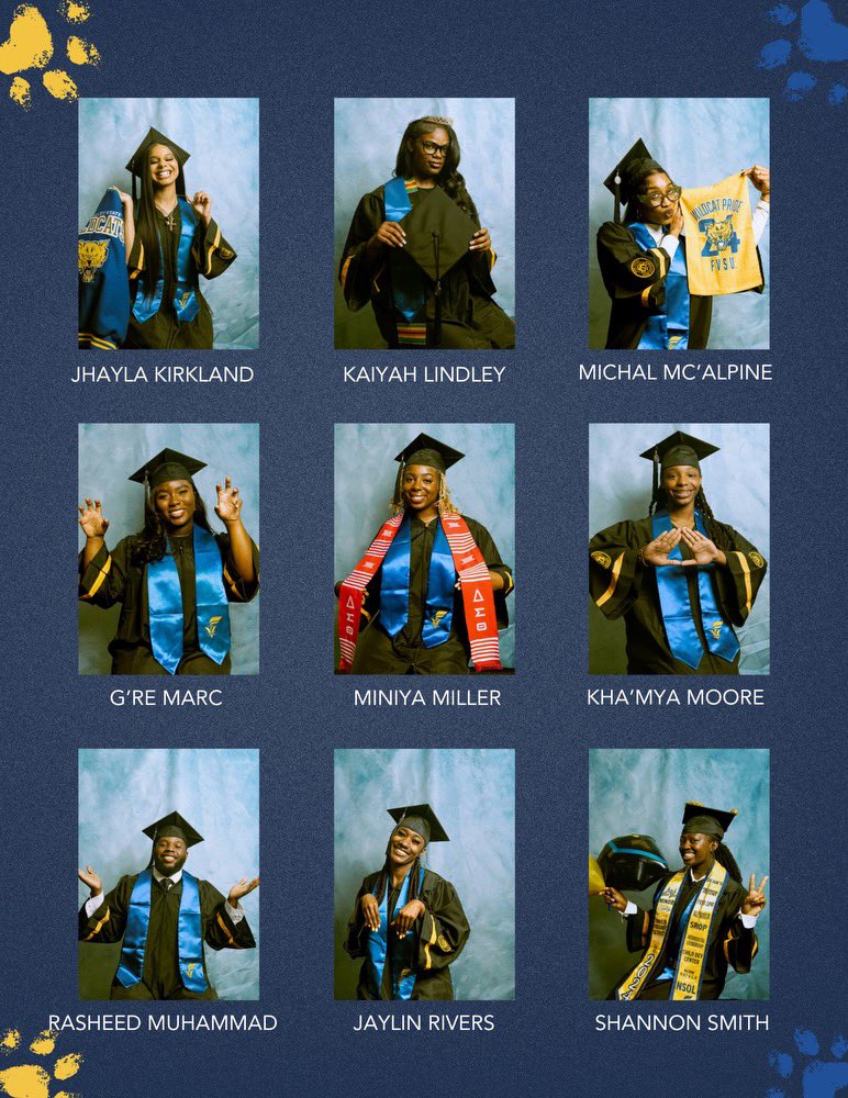 FVSU's tweet photo. #FVSUFriday From freshman dreams to senior realities, we are now 8 days out from our 2024 Commencement. 🎓 #FVSU24 #FVSUGrad #HBCUGrad

*Here are 24 of our graduates that participated in the yearbook themed photoshoot. https://t.co/a4NATGlB7W