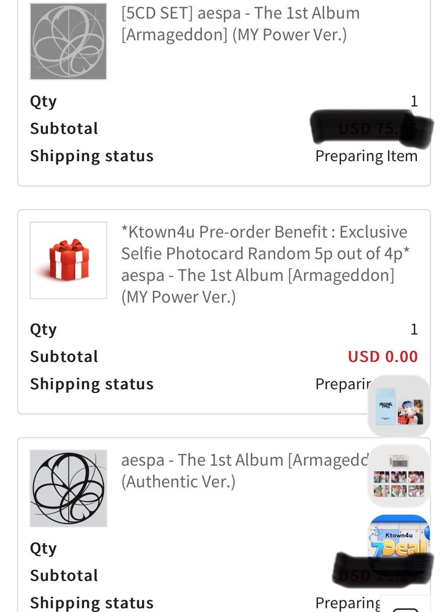 Just ordered my Armageddon albums!! 

Got the 5 CD set Power version and the Authentic version!

Got a KTown4U discount coupon from @aespaintl !

So excited!!