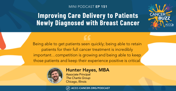 In our newest episode, CANCER BUZZ speaks to Hunter Hayes about the initiative implemented at @AtriumHealthWFB Comprehensive Cancer Center that aimed to transform patient experience and improve timeliness to care for every newly diagnosed patient. Listen: bit.ly/3Ut4Ner.