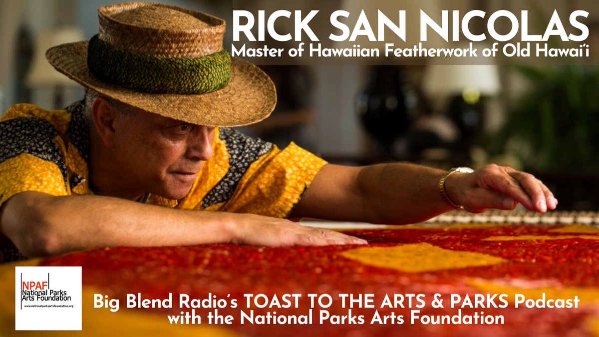 On #BigBlendRadio now, Rick San Nicolas, Master of Hawaiian Featherwork of Old Hawai‘i, joins us to talk about his featherwork and returning for the 5th time as @NatlParksArts artist-in-residence in @Volcanoes_NPS. Podcast: youtu.be/4gL1Rh6BbD0?fe… #Hawaii