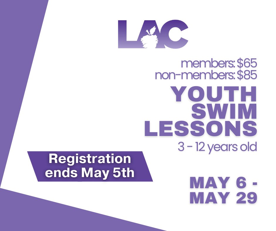Registration for the May session of our Youth Swim Lessons ends this Sunday! Register and learn more here. bit.ly/3QqqomQ