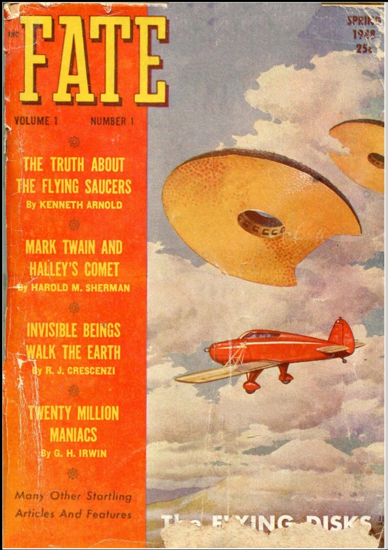 HighEarthOrbit_'s tweet photo. Anyone Know Of An Earlier Magazine Cover About Airplanes Encountering Saucers? (Spring 1948) #ufotwitter #ufohistory #FATEmagazine #flyingdoughnuts #ufoX https://t.co/GQfo3PASBo