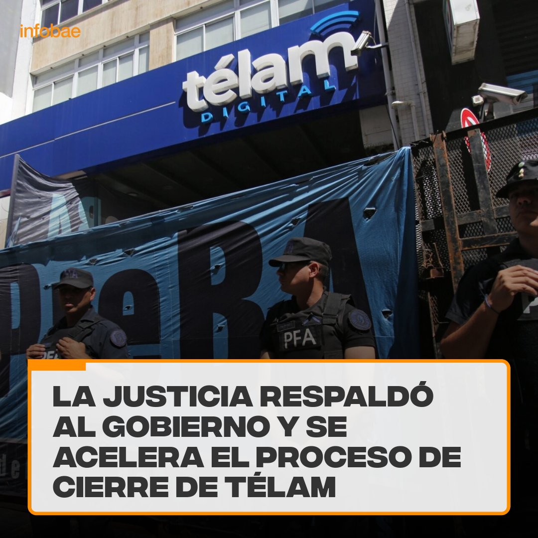 La justicia no pone reparos al cierre de la agencia de noticias kirchnerista llamada Télam.