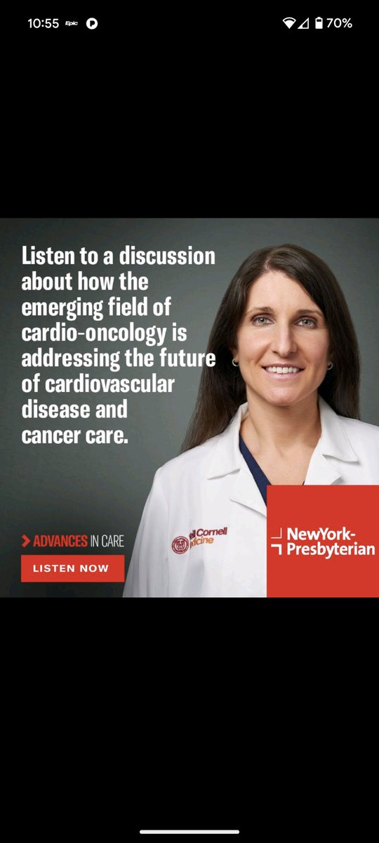 Excited to increase awareness about the field of #CardioOnc and our program at @nyphospital @WeillCornell with the help of the awesome team at Advances in Care
nyp.org/advances/podca…