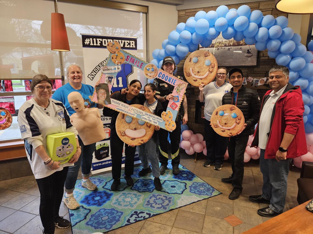 It's all SMILES around here because Smile Cookie Week at @TimHortons is back!🍪

In Thamesford, #SmileCookie proceeds will support Andrew's Legacy, a community campaign to place AED devices in public places. To date, 70 AED devices have been throughout Southwestern Ontario in