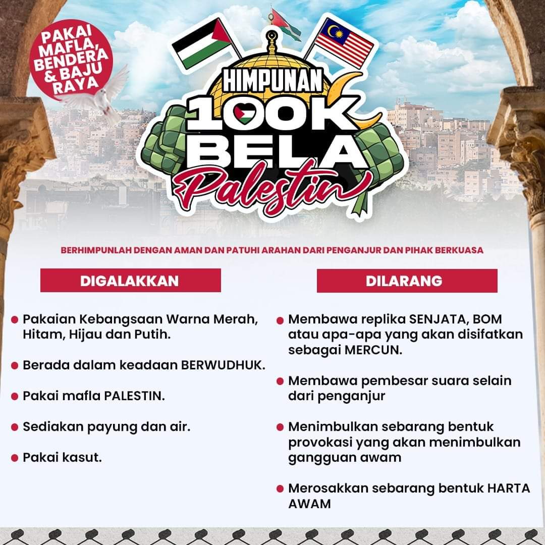 tamarjaya0's tweet photo. Pezerta himpunan palestin harini jangan lupa follow do's and don'ts ni.

Jumpa kat sana insyaallah https://t.co/XPKDDNCSuE