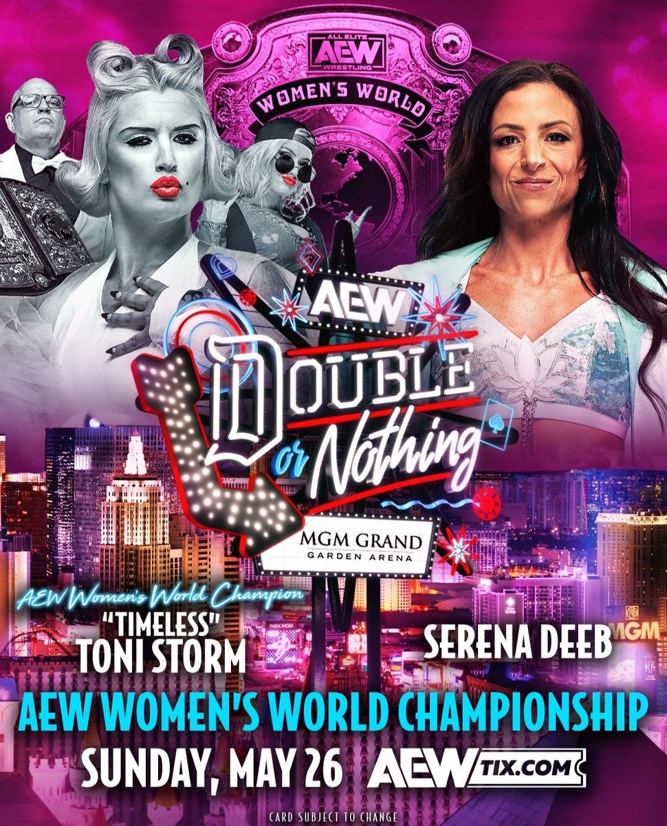 At @AEW #DoubleOrNothing #ToniStorm will defend her #AEWWomensWorldChampion against @SerenaDeeb