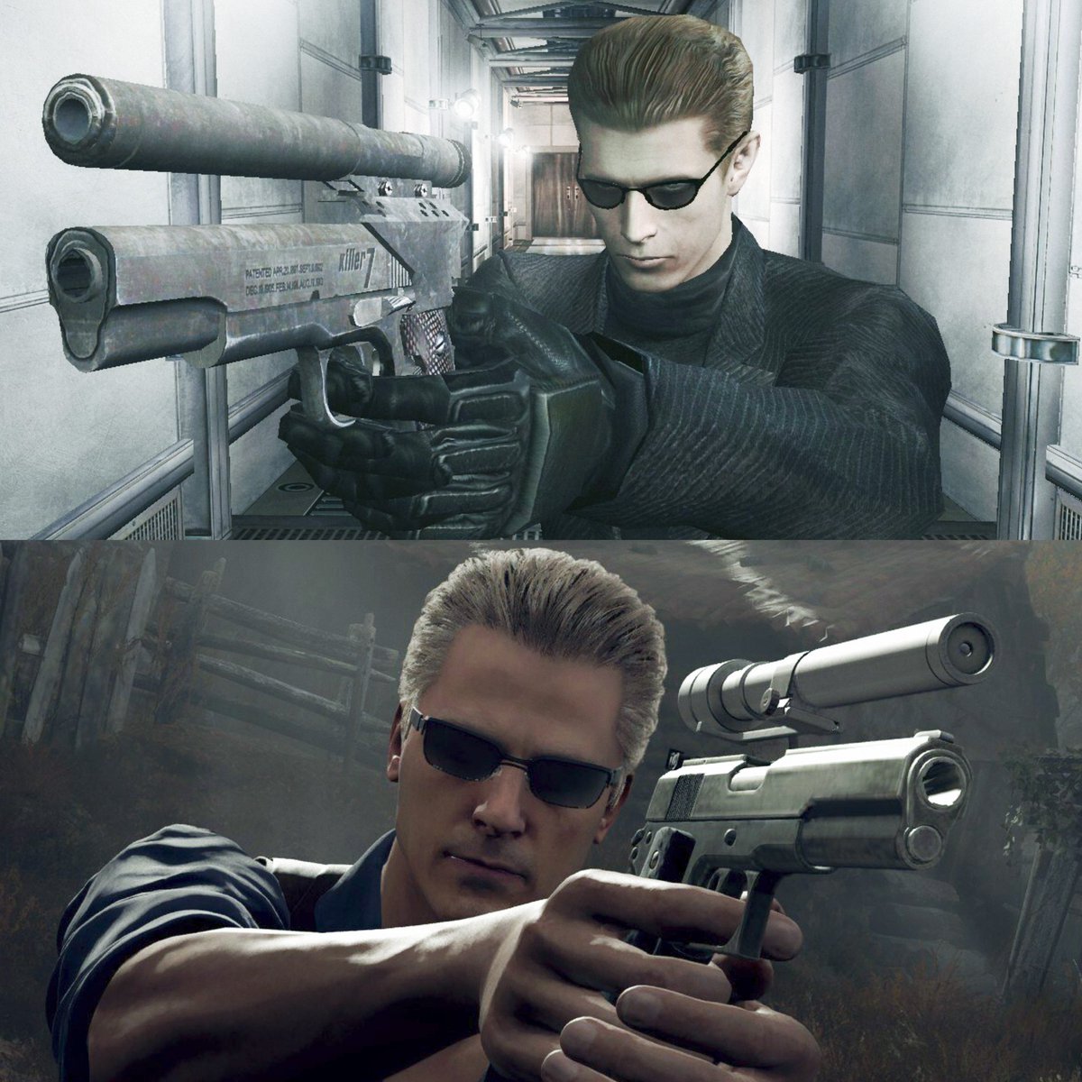 Albert Wesker ᚐ Killer 7 ᚐ
Resident Evil 4 (2005)
Resident Evil 4 Remake (2023)