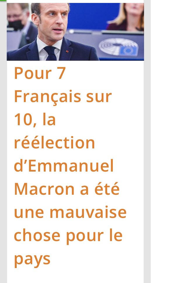 @LCI Sinon LCI, vous n’avez pas parlé de la côte de popularité de Macron au niveau international suite au sondage américain effectué par le New-York Time :
Il est détesté par 71% des gens dans LE MONDE !
7 français sur 10 jugent que la réélection de Macron a été une mauvaise chose !