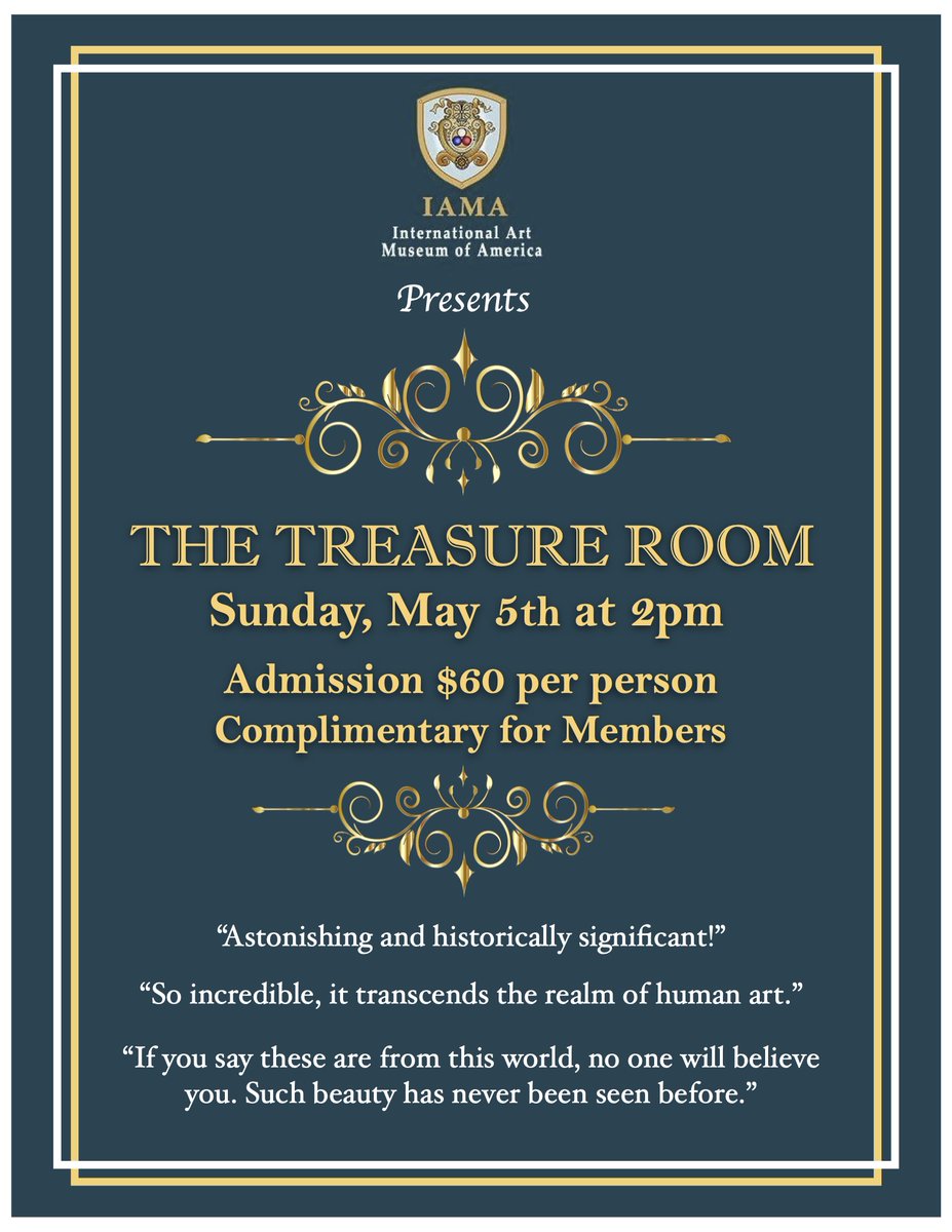 iama_sf's tweet photo. Unveiling the Marvels of "The Treasure Room"
This May 5th, from 2 PM to 4 PM, don't miss a rare chance to experience the mystical Yun sculptures by H.H. Dorje Chang Buddha III, exclusively at IAMA.
#IAMAMuseum #IAMA #TheTreasureRoom #YunSculpture #ArtExhibition #MustSeeArt https://t.co/yqf36JcTk7