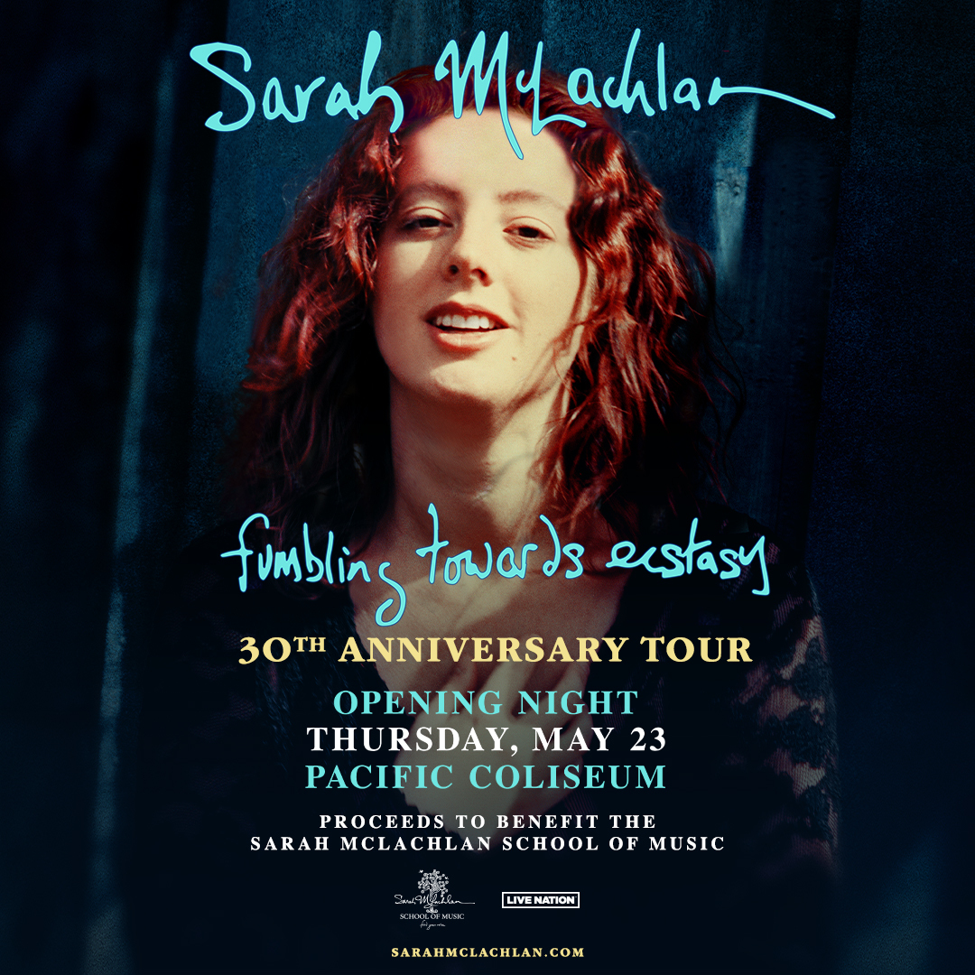 More seats added to the Opening Night concert of the Fumbling Towards Ecstasy 30th Anniversary on May 23 in Vancouver! Tickets are available now tour.sarahmclachlan.com Proceeds from the show benefit @SMschoolofmusic So looking forward to seeing you out on the road. XoS