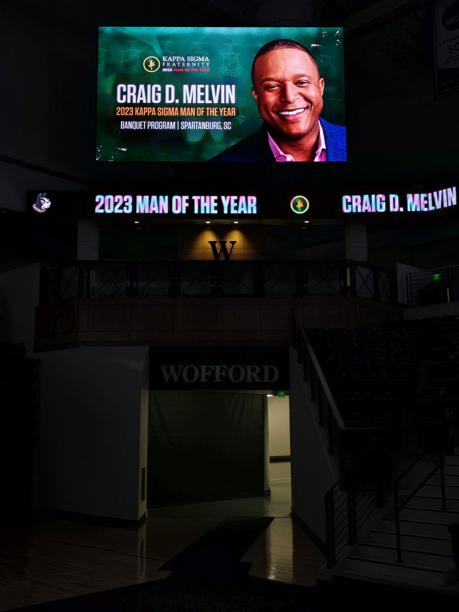 Time for our 2023 <a href="/KappaSigmaHQ/">Kappa Sigma</a> Man of the Year Banquet at <a href="/woffordcollege/">Wofford College</a> to honor <a href="/craigmelvin/">Craig Melvin</a> !