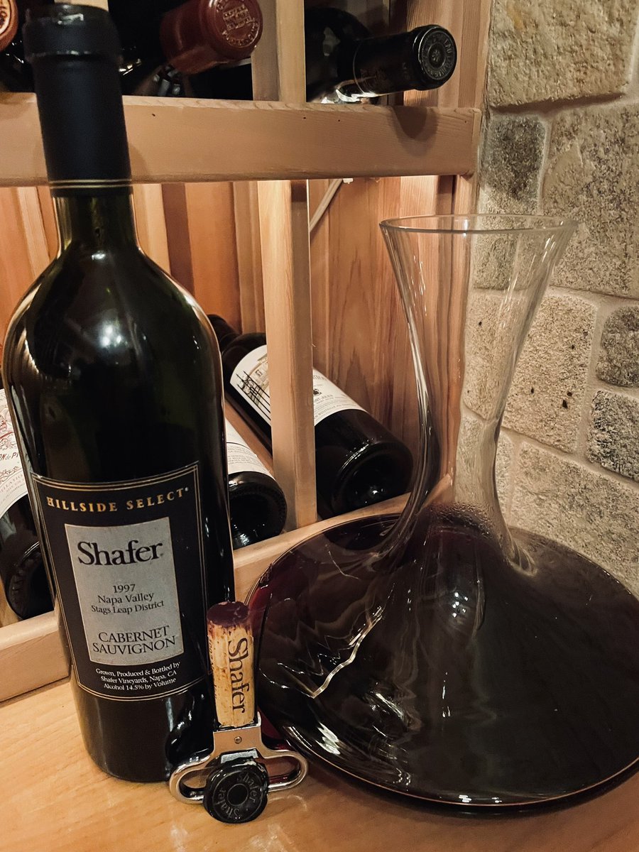 Just opened this 1997 Shafer Hillside Select. Absolutely delicious! Will go nicely with the rack of lamb that will be heading to the grill. #NapaValley #Wine