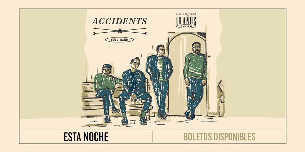 🥳 Hoy celebraremos el decimo aniversario de Accidents en nuestro escenario. 🎟️🎟️Boletos diponibles en taquilla. ⏰Horarios. Estacionamiento: 18:30 h Puertas: 18:30 h Show: 20:30 h