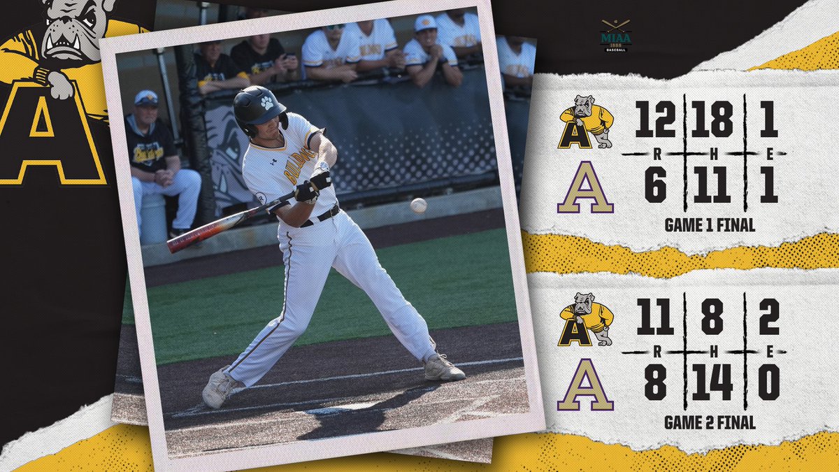 The @AdrianBaseball team finished the sweep over Albion on Friday after taking both games of the doubleheader on the road RECAP--tinyurl.com/2hebd2j9 #d3baseball #GDTBAB