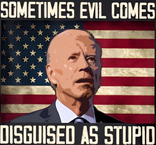 Joe Biden is evil…and stupid. He provides evidence of both everything he opens his lying mouth 👊