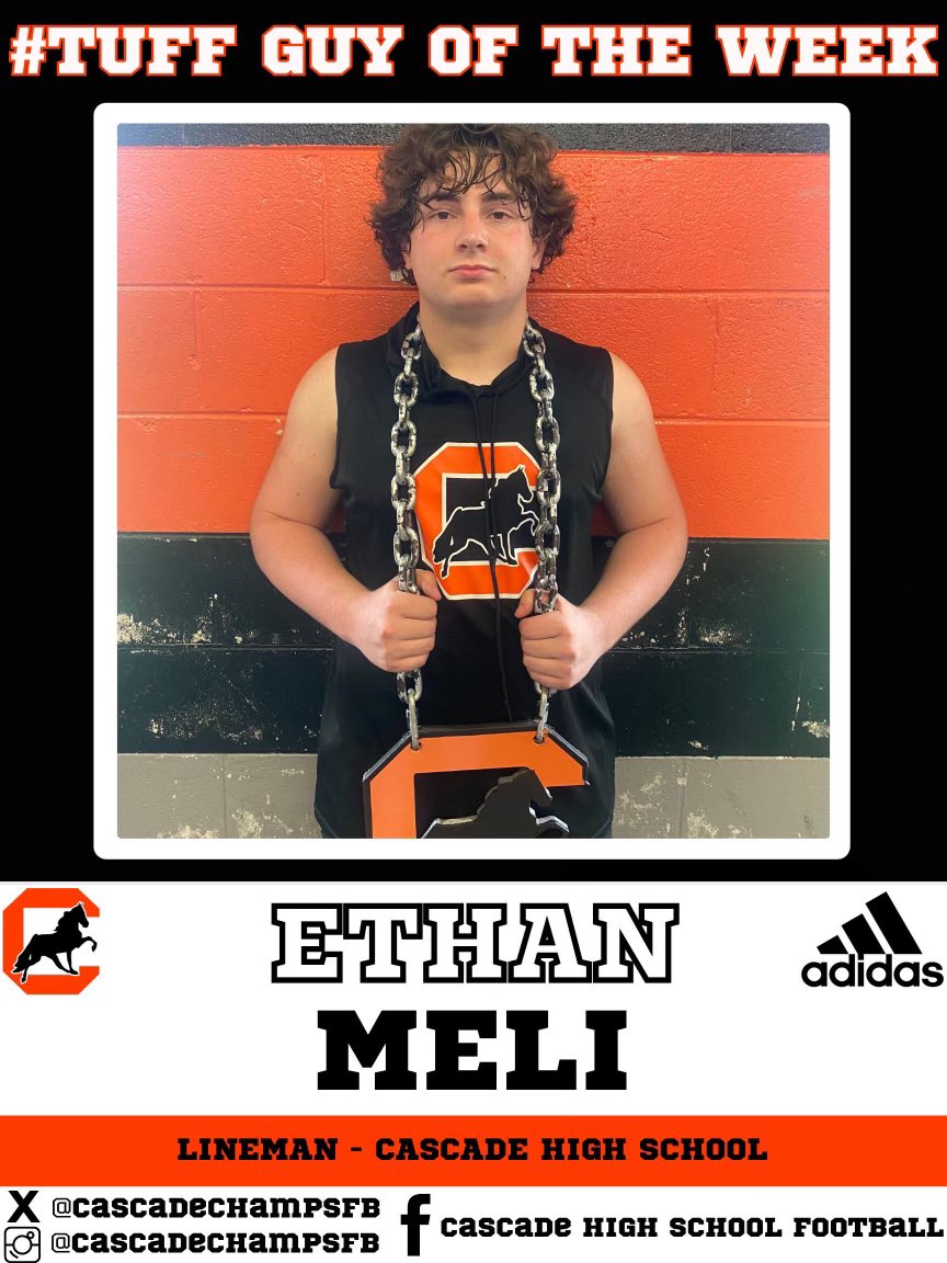 First week of Spring Practice in the books! And our first ever TUFF GUY of the Week is Ethan Meli! Congrats Ethan! Stay #TUFF