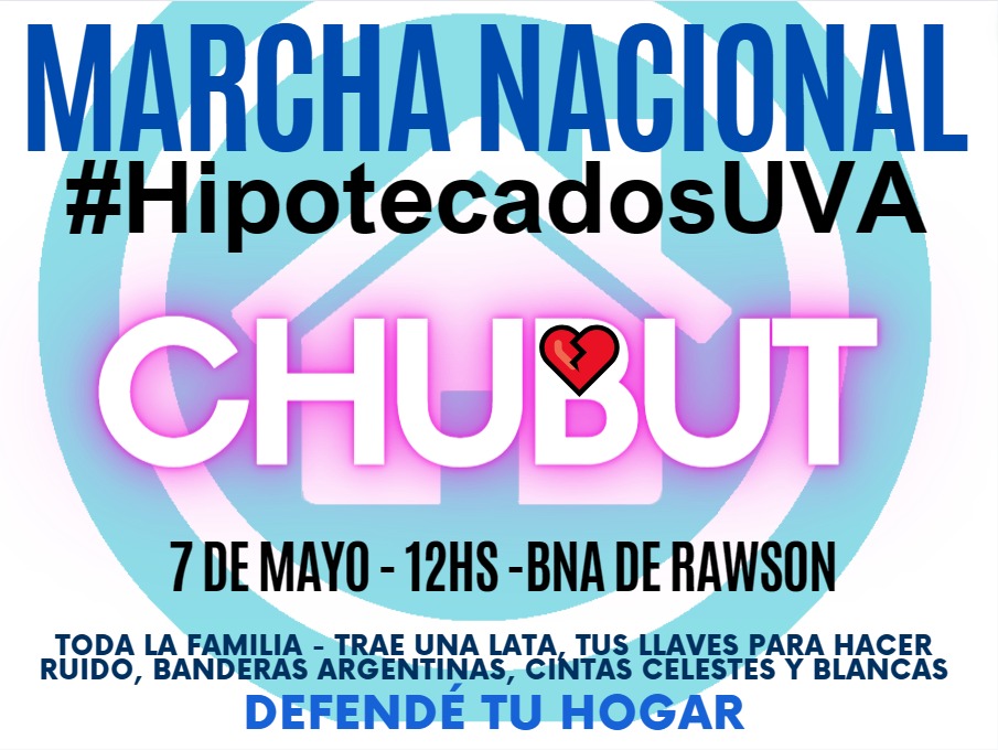 📣 #HipotecadosUVA
Martes 7 de mayo a las 18 hs. 
Ante la falta de compromiso del sector político, en todo el país salimos a defender nuestras casas y expresar a la ciudadanía que no sean víctimas del relanzamiento de la #UsuraUVA.
No vamos a bajar los brazos !! 💪🏽
#NoALaUVA