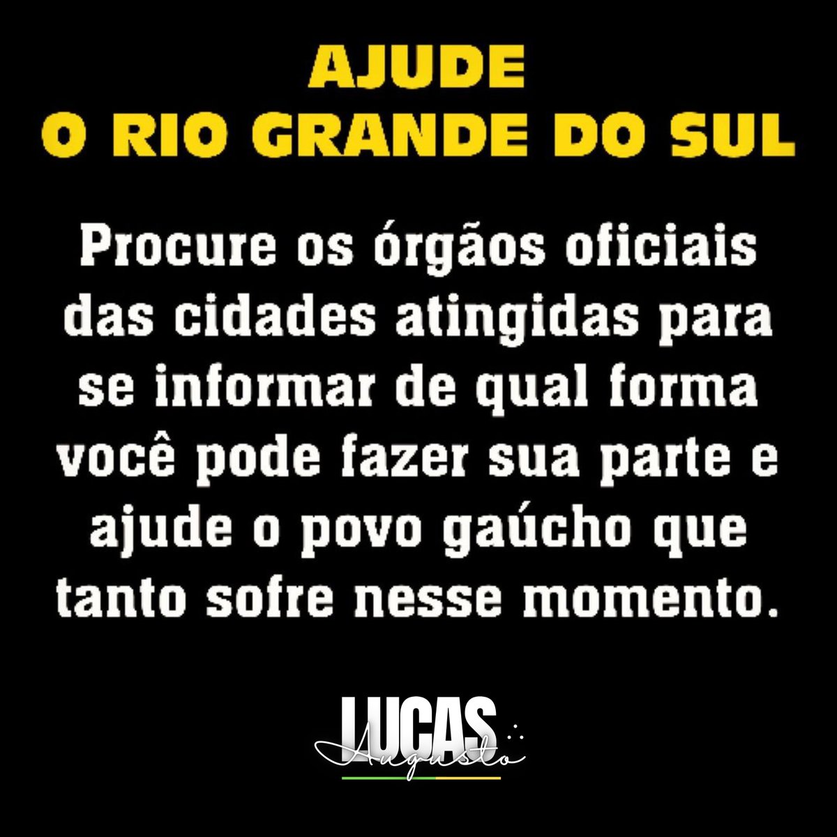 Se você pode fazer algo, faça, pesquise os órgãos oficiais que estão na linha de frente da catástrofe e ajude o povo gaúcho nesse momento de tanta dor. Vamos ajudar o Rio Grande do Sul da maneira que pudermos 🤝