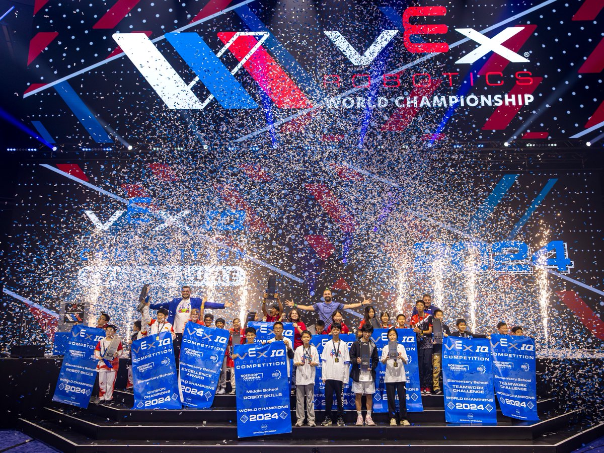 Congratulations to our VIQRC ES & VIQRC MS VEX Robotics World Champions!! #VEXWorlds was a spectacular event this year! Congratulations to all of the teams and good luck in the future! #WorldChampions #BestInTheWorld #RECF