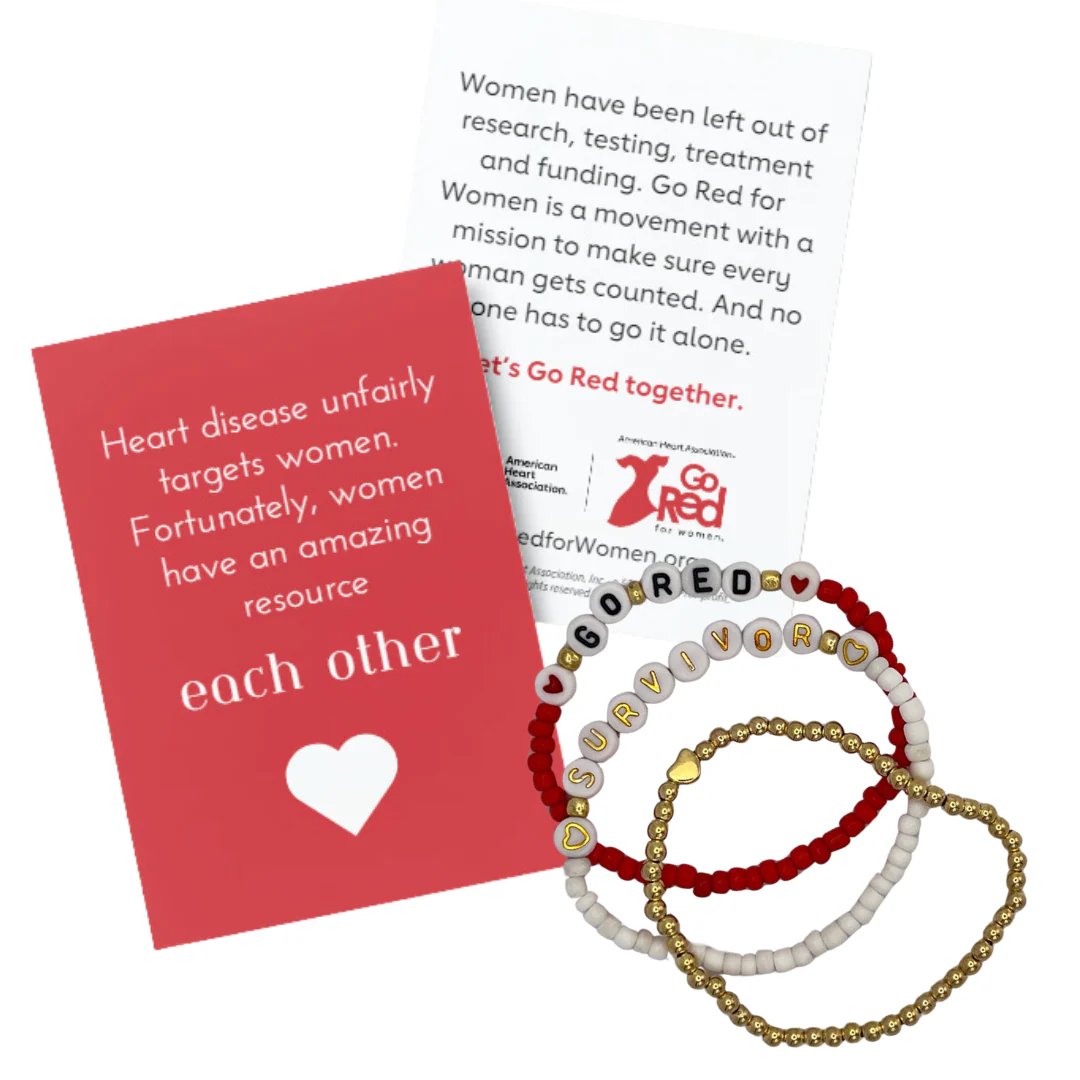 Wear them together or share with friends. Each pack includes an insert that speaks to the importance of women going Red together to make sure every woman is counted and included, and no one has to go through it alone. 

spr.ly/6015jTqCl