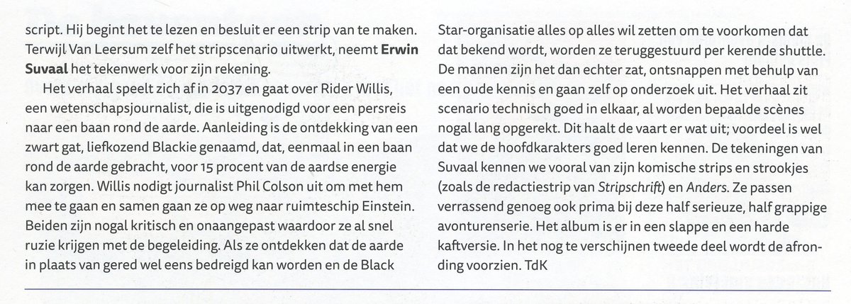 Recensie van Black Star in Stripschrift stripschrift.nl/webshop .
Vier 'sterren'!! 
Black Star is te koop bij iedere stripwinkel en/of bij arboris.nl/store/98-black…