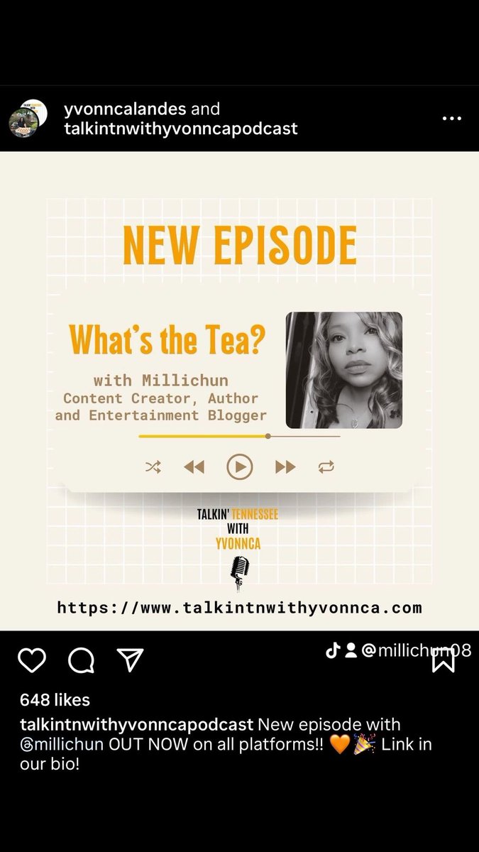 Out Now!!!!! youtu.be/83STKrjIyIs?fe… #millichun #talkintnwithyvonncapodcast