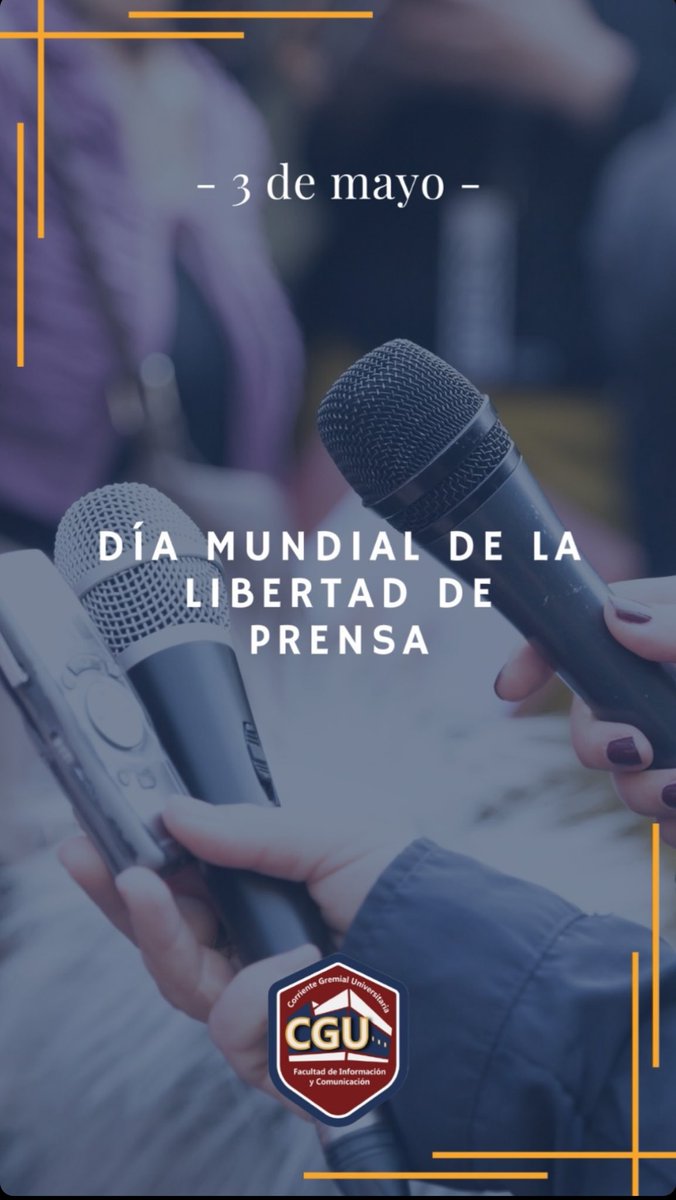 CGUFIC's tweet photo. 3 de mayo Día Mundial de la Libertad de Prensa.
El derecho a expresar y difundir, buscar, recibir y compartir información e ideas, sin miedo. https://t.co/JQQx5Rjpm6