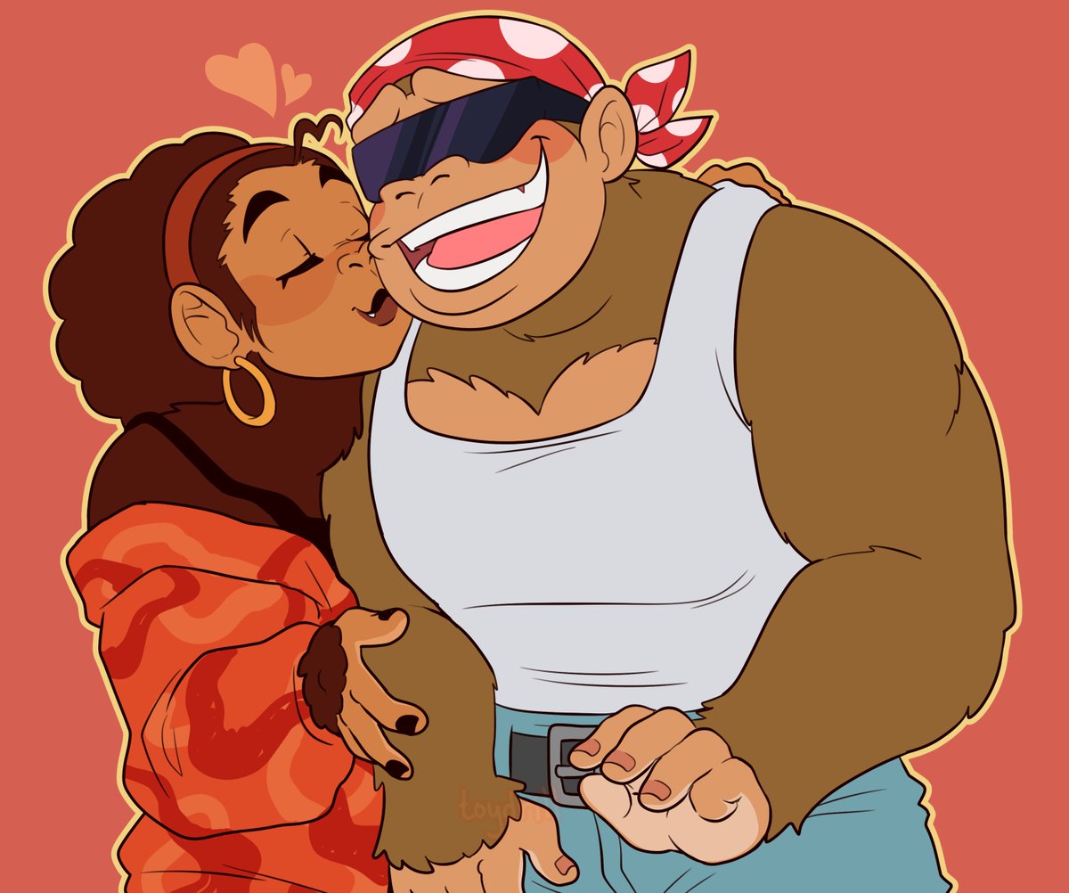 thank you again to @cupiidzbow for commissioning me to draw his sona and funky kong 🐵🏄‍♂️!