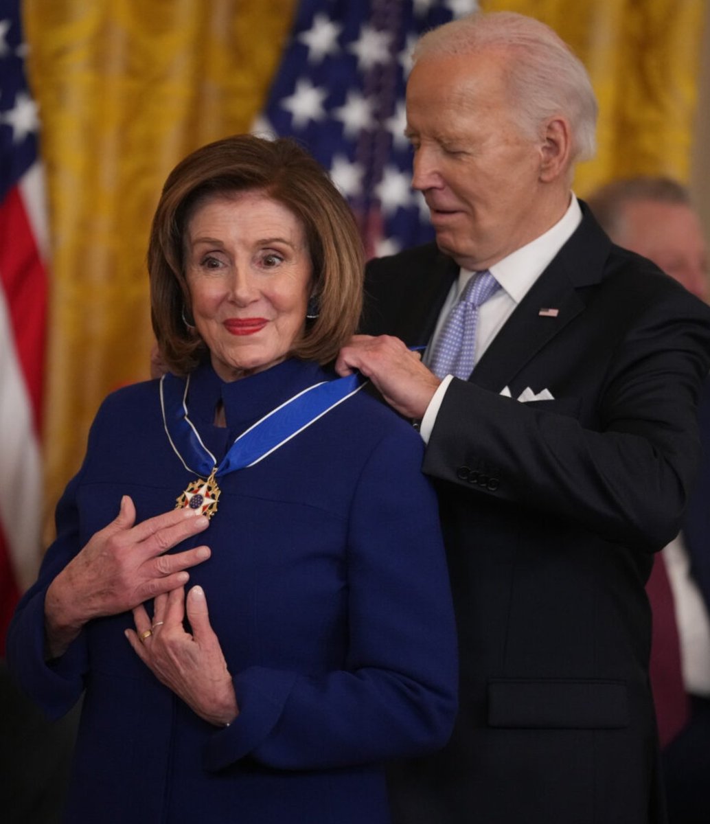 HUGE CONGRATULATIONS to Speaker Emerita Nancy Pelosi, recipient of the Presidential Medal of Freedom, and the most effective and consequential Speaker of my lifetime. A well-deserved honor. 🙏💪