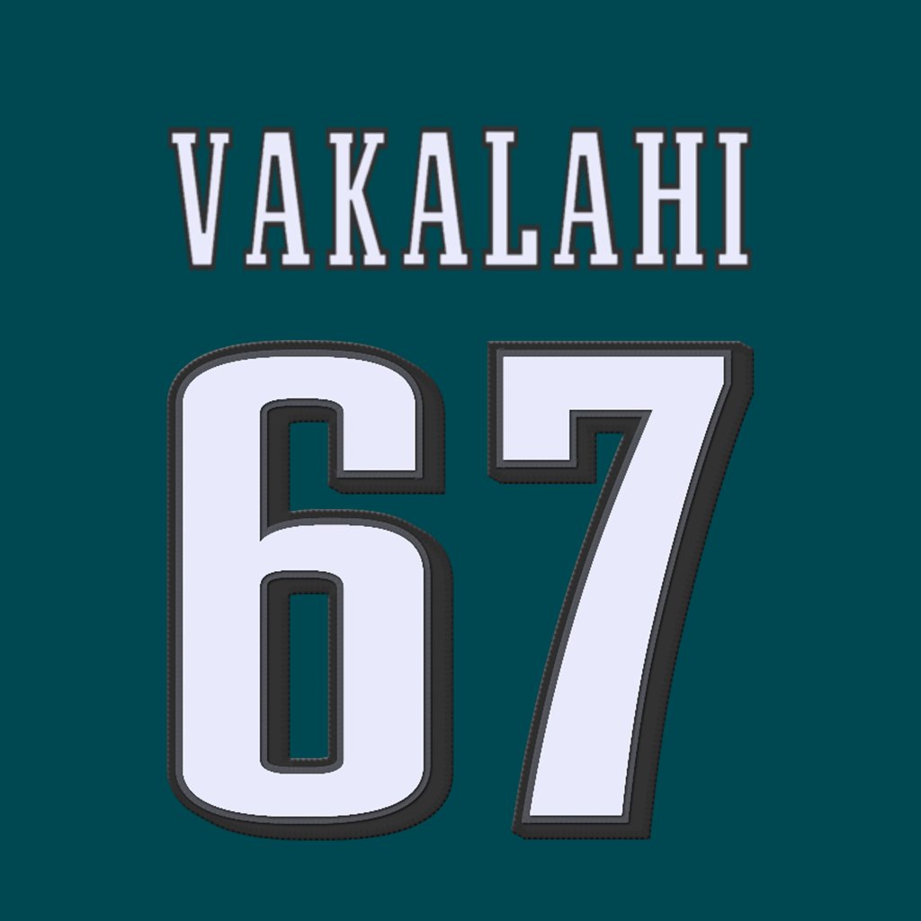 Philadelphia Eagles OL Laekin Vakalahi is wearing number 67. Last assigned to Caleb Sanders. #FlyEaglesFly