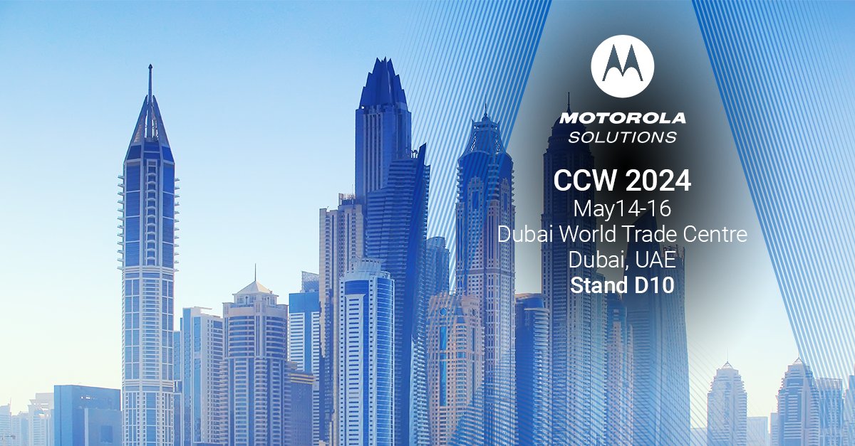 🗓️May 14-16 📍Dubai, UAE🇦🇪: Join us at #CCW Stand D10 to experience how we’re helping #PublicSafety agencies connect with enterprises to create #safer communities. Register here: bit.ly/3wPQhDa @CriticalComm #TwoWayRadio #LMR #CriticalCommunications