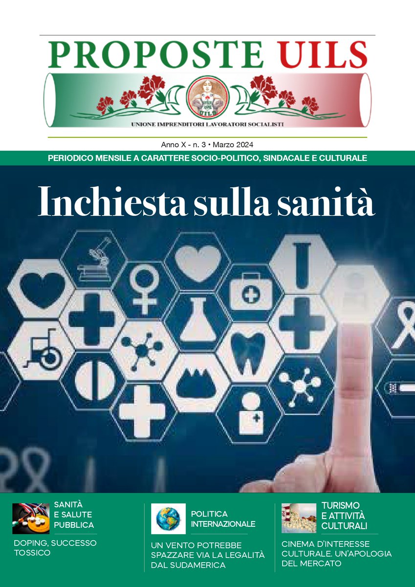 ProposteUils's tweet photo. E' stato pubblicato il PDF del numero di #Marzo del periodico #ProposteUILS.
Al centro c'è stata ancora la questione #sanitaria del #paese:
- #Aggressioni al personale sanitario;
- #Cupregionale e politica;
- #sanità italiana e francese a confronto. https://t.co/ju9mekYRSb
