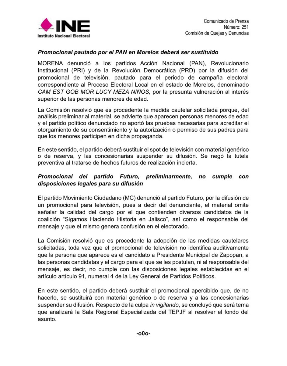 📝 #BoletínINE | Ordena @INEMexico al Titular del Ejecutivo modificar o eliminar Mañanera del 23 de abril de 2024. tinyurl.com/ms933rhk