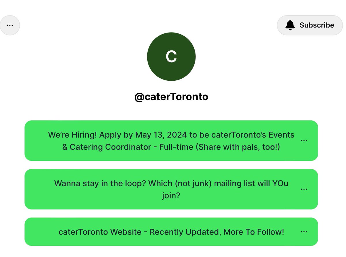 catertoronto's tweet photo. Have you visited our links lately? 👀 
Just posted: WE’RE HIRING!
Help us find an awesome Events and Catering Coordinator for our growing team. The position is full-time with lots of perks!!! https://t.co/zj8vWReH0H