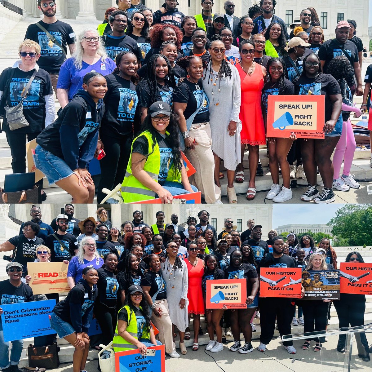 Today at 2nd National Day of Action, hosted by @AAPolicyForum, We marched from the Library of Congress to the Supreme Court The @MorganStateU students showed up to demand the #FreedomToLearn - they posed at the end with me and @sandylocks #FreedomSummer2024