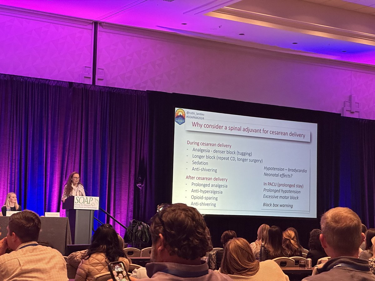 Considerations for spinal adjuvants during Cesarean delivery by the one & only @ruthi_landau ✨ #Clonidine #Dexmedetomidine #SOAPAM2024