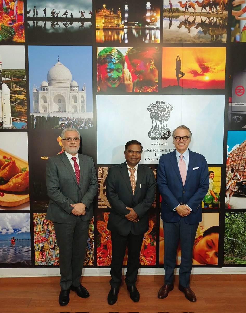Amb @VishvasSapkal was delighted to meet Mr Escalante & Mr Jean Pierre from @UPCedu @eoilima on 3.5.2024 to discuss India Fest 'Road Map to India ' .