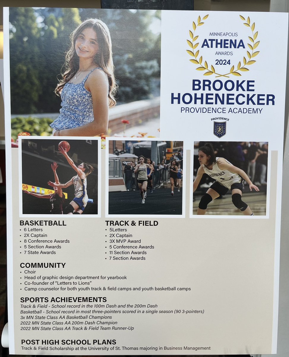 Congratulations @bhohenecker3 on your well deserved Athena Award! @PA_trackNfield @PA_GirlsHoops #GoLions #AGTG