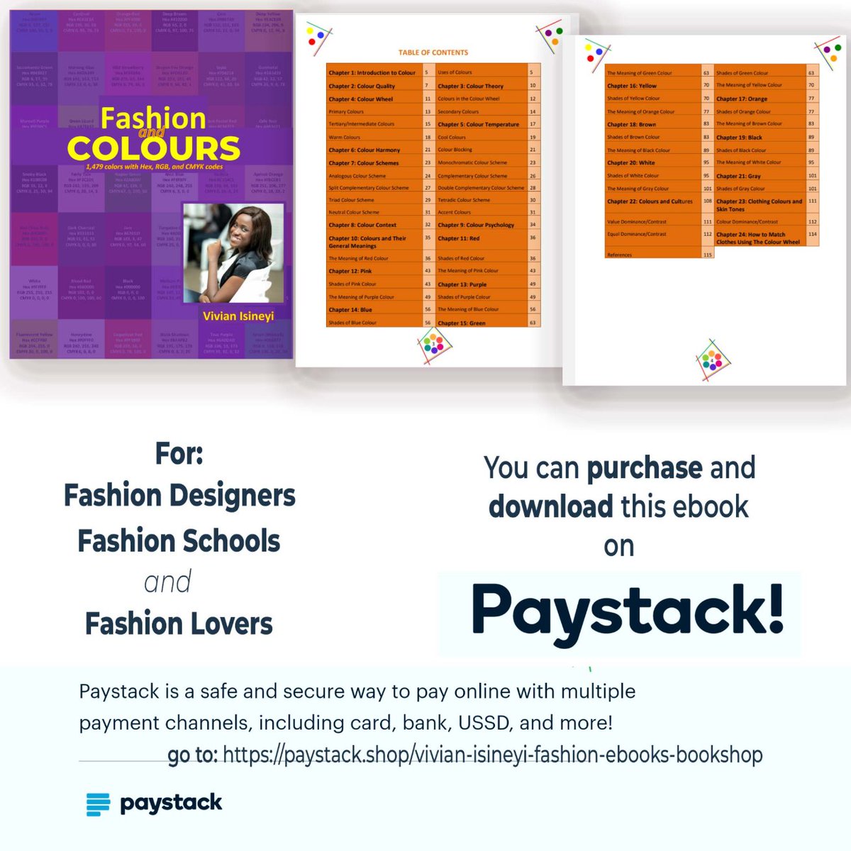 alertlivelyfash's tweet photo. Fashion E-Book: Fashion and Colours by Vivian Isineyi

🖊️ A great study of colours, and how they work in Fashion. 
🖊️ Contains 1,479 colours, with Hex, RGB, and CMYK codes.
🖊️ Useful for Fashion Designers, Fashion Schools, and Fashion Enthusiasts. 

🖊️ Format: PDF

🖊️ 119 pages https://t.co/CqjBu7saPc