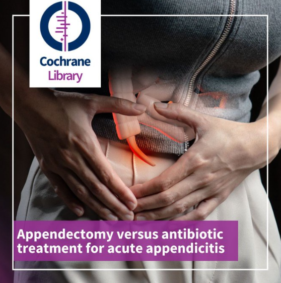 #appendicitis treatment...💊 Medicine that kills bacteria? 🏥 Or surgery? 🤔 📚 🔍 We looked at the evidence from 13 studies with 3358 people Read the #SystematicReview and #PlainLanguage summary in the #CochraneLibrary buff.ly/3xWDFxb