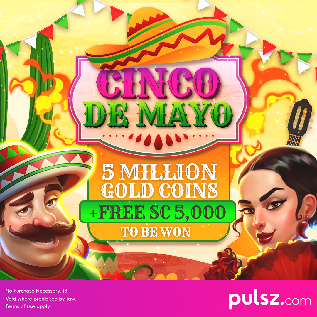 5M Gold Coins + FREE SC 5,000 to win this week! It’s a piñata party and you’re invited – come along to Pulsz.com and play our Mexican-themed games 💃 and check out the HUGE top prize 🎉 pulsz.com/promotion/cinc…