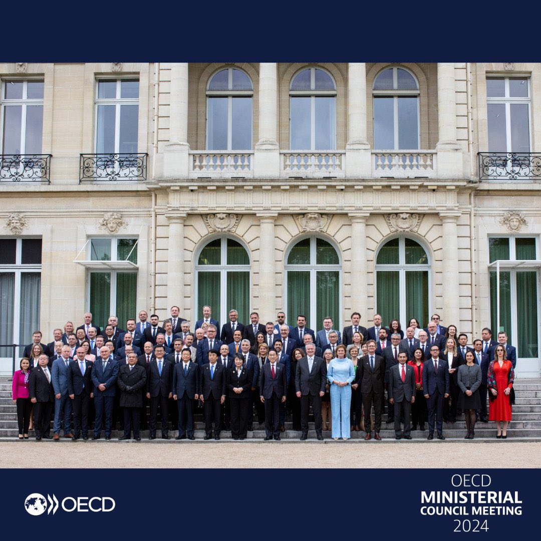 Wonderful to see @DeputySecState participating in the @OECD's Ministerial Council Meeting #OECDMCM2024. He underscored our continued strong engagement on shared global economic and development challenges, including achieving a sustainable, inclusive economy. #OECDministerial